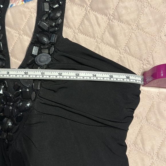 Vintage Y2K black bejeweled halter top size small. By speechless. - Picture 4 of 6